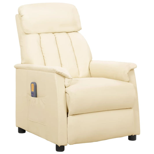Massagesessel Creme Kunstleder