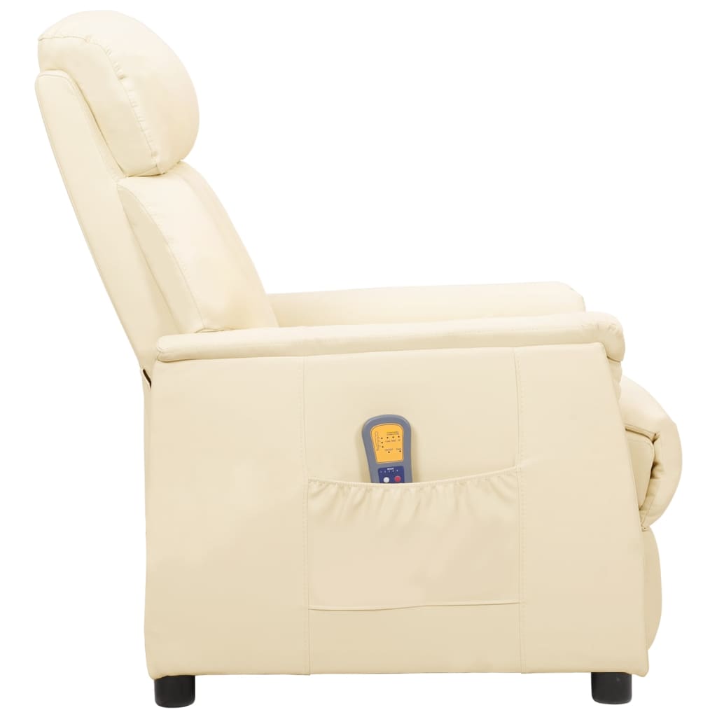 Massagesessel Creme Kunstleder