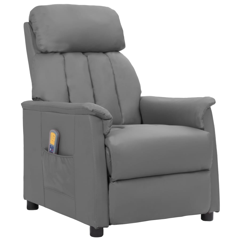 Massagesessel Grau Kunstleder