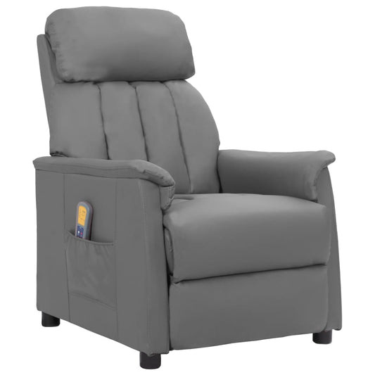 Massagesessel Grau Kunstleder