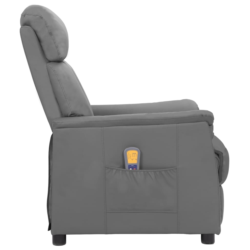 Massagesessel Grau Kunstleder