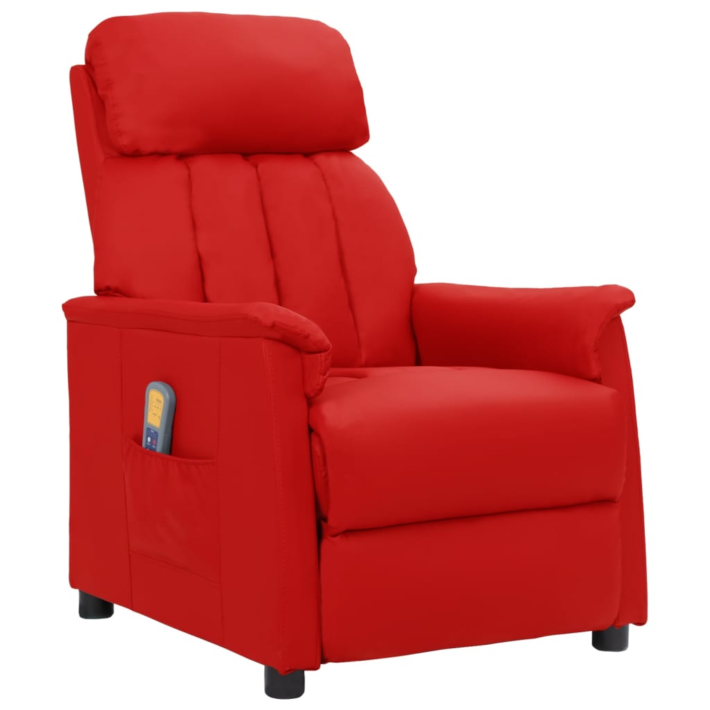 Massagesessel Weinrot Kunstleder