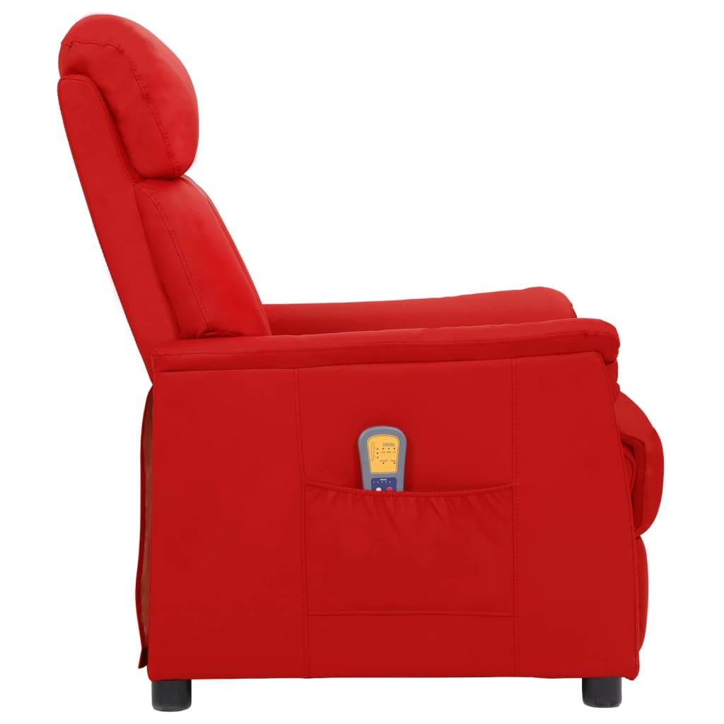 Massagesessel Weinrot Kunstleder