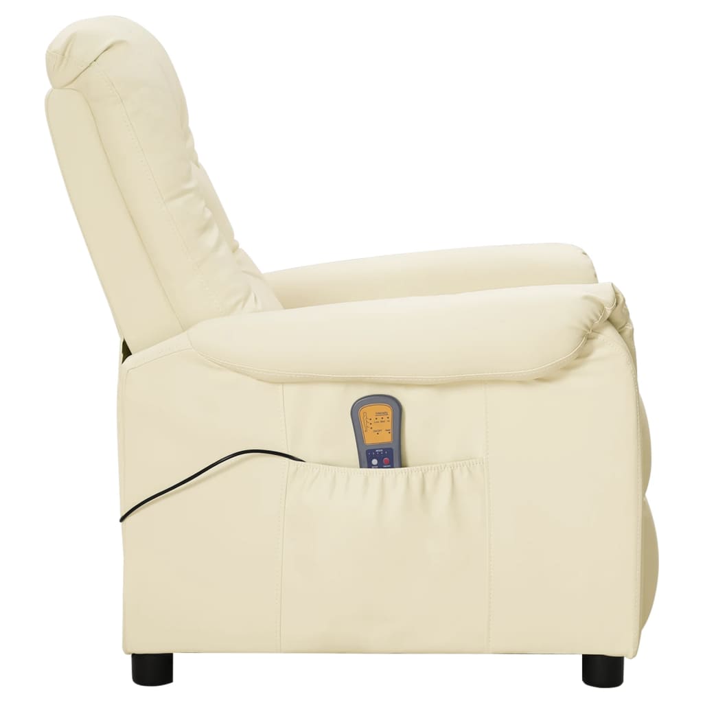 Massagesessel Creme Kunstleder