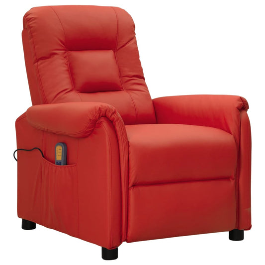 Massagesessel Weinrot Kunstleder