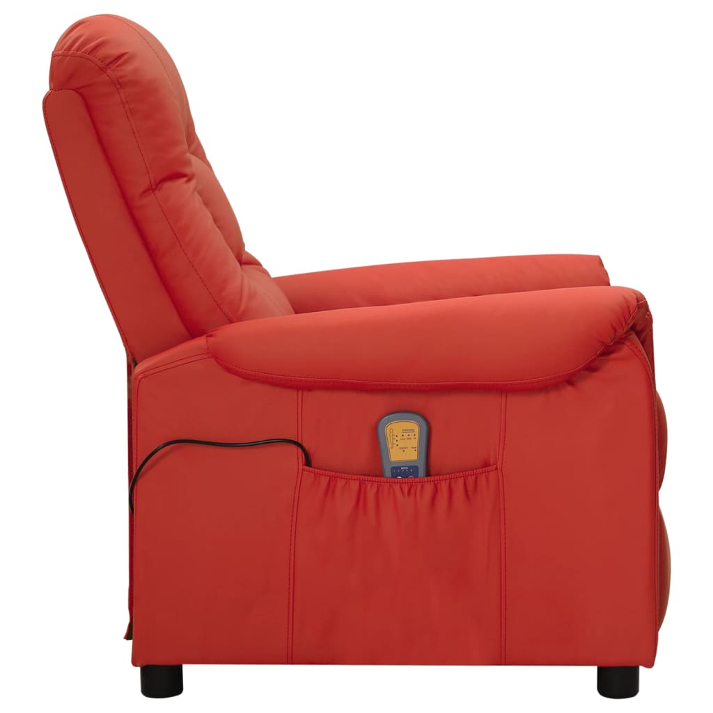 Massagesessel Weinrot Kunstleder