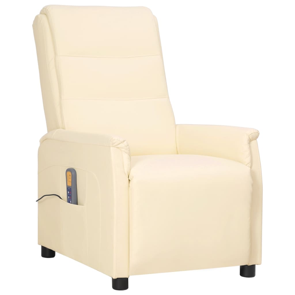 Massagesessel Creme Kunstleder