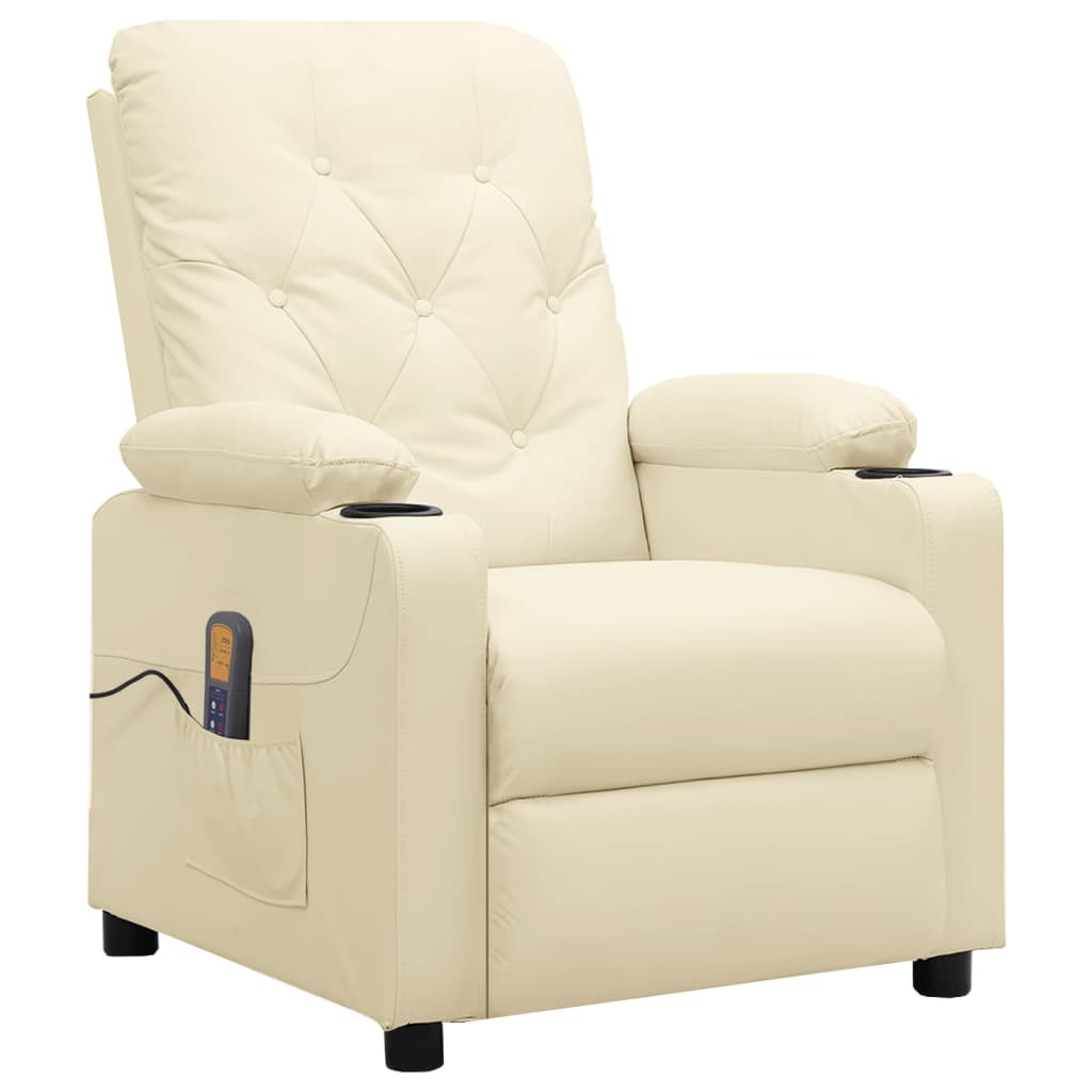 Massagesessel Creme Kunstleder
