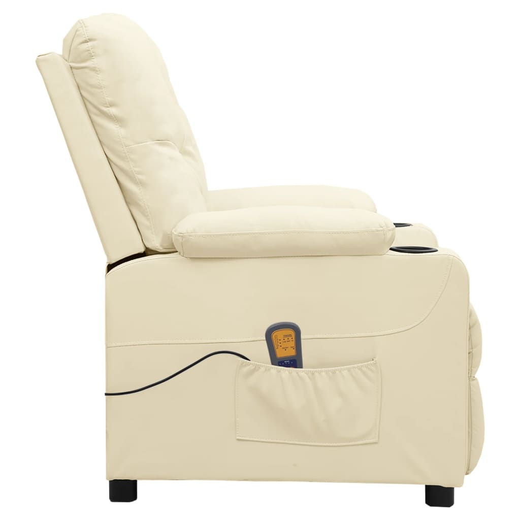 Massagesessel Creme Kunstleder
