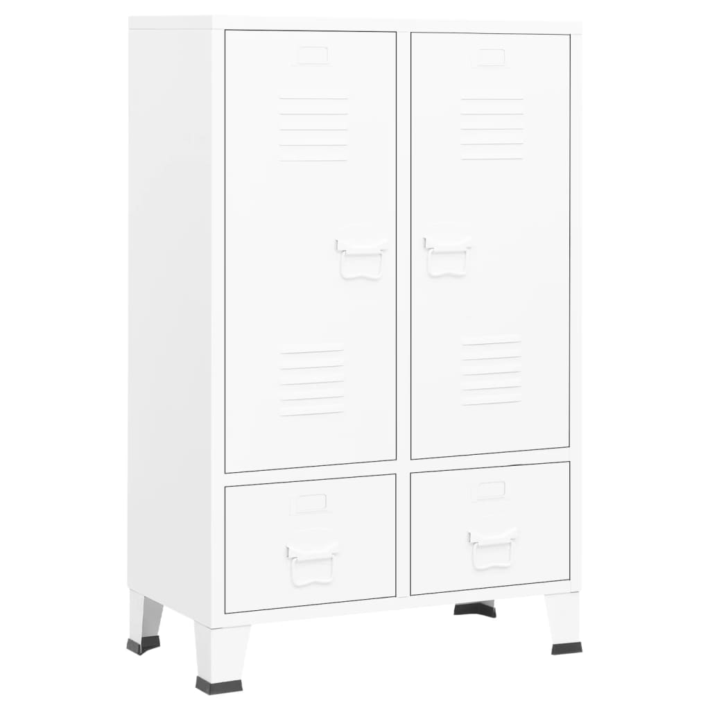Kleiderschrank Industrie-Stil Weiß 67x35x107 cm Stahl