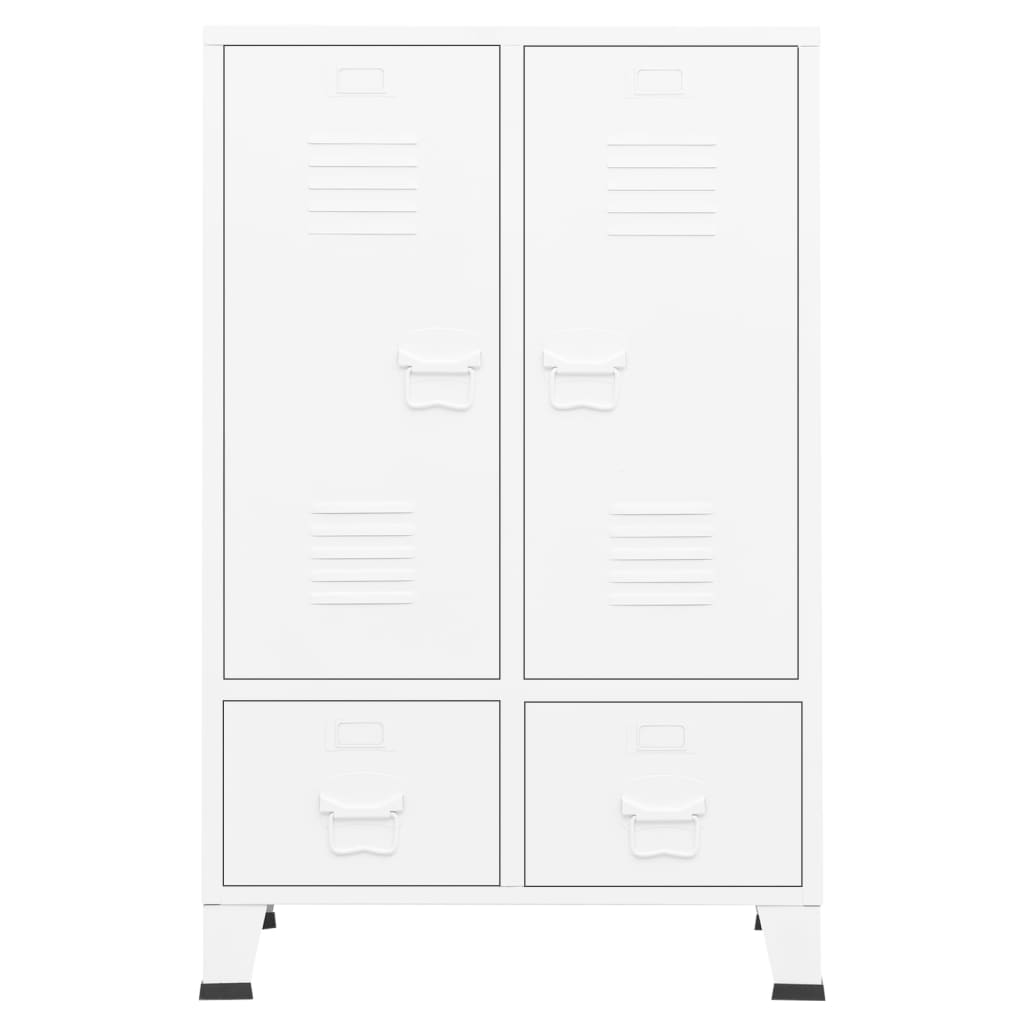 Kleiderschrank Industrie-Stil Weiß 67x35x107 cm Stahl