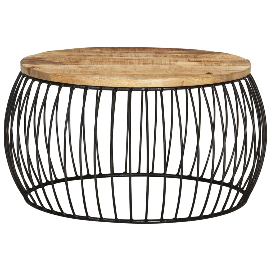 Couchtisch Ø68 cm Raues Mangoholz