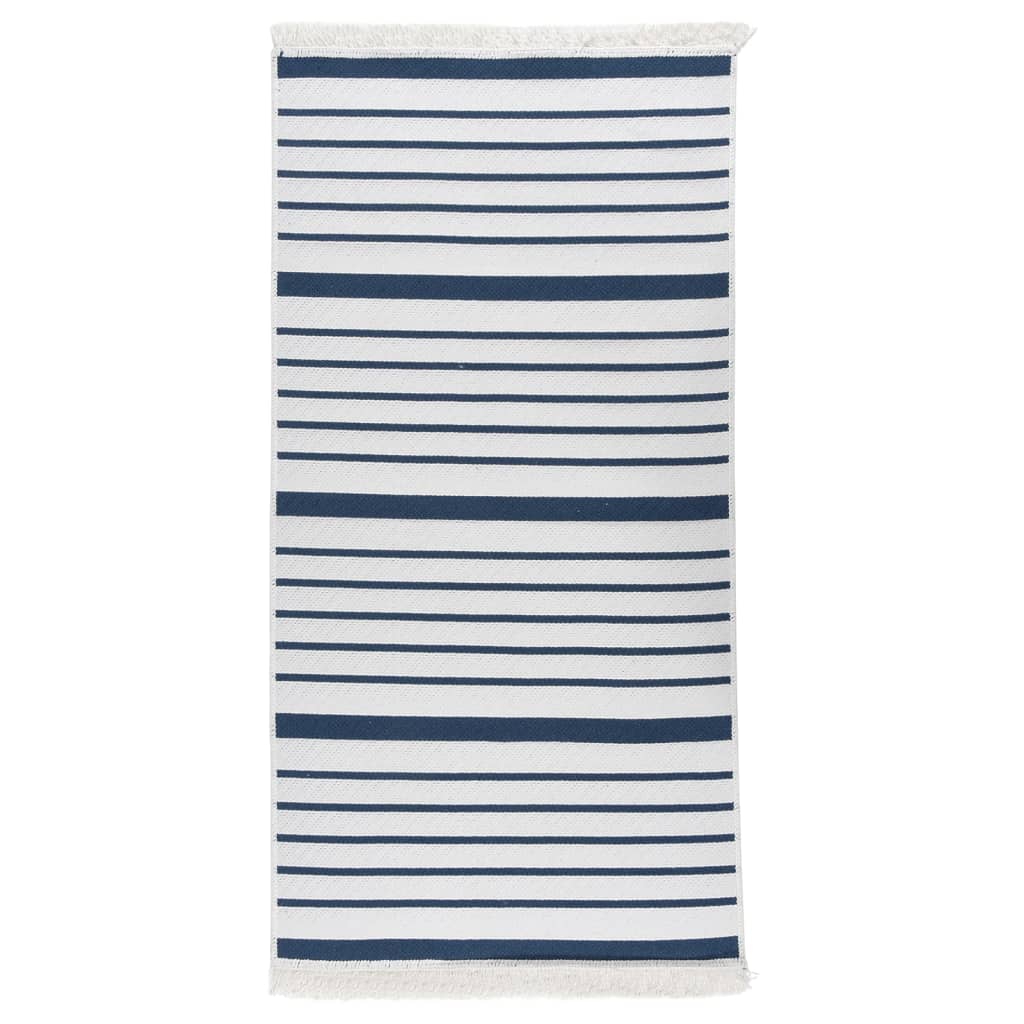 Teppich Marineblau 80x150 cm Baumwolle