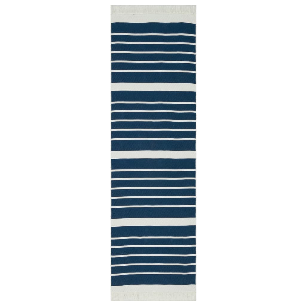 Teppich Marineblau 80x300 cm Baumwolle