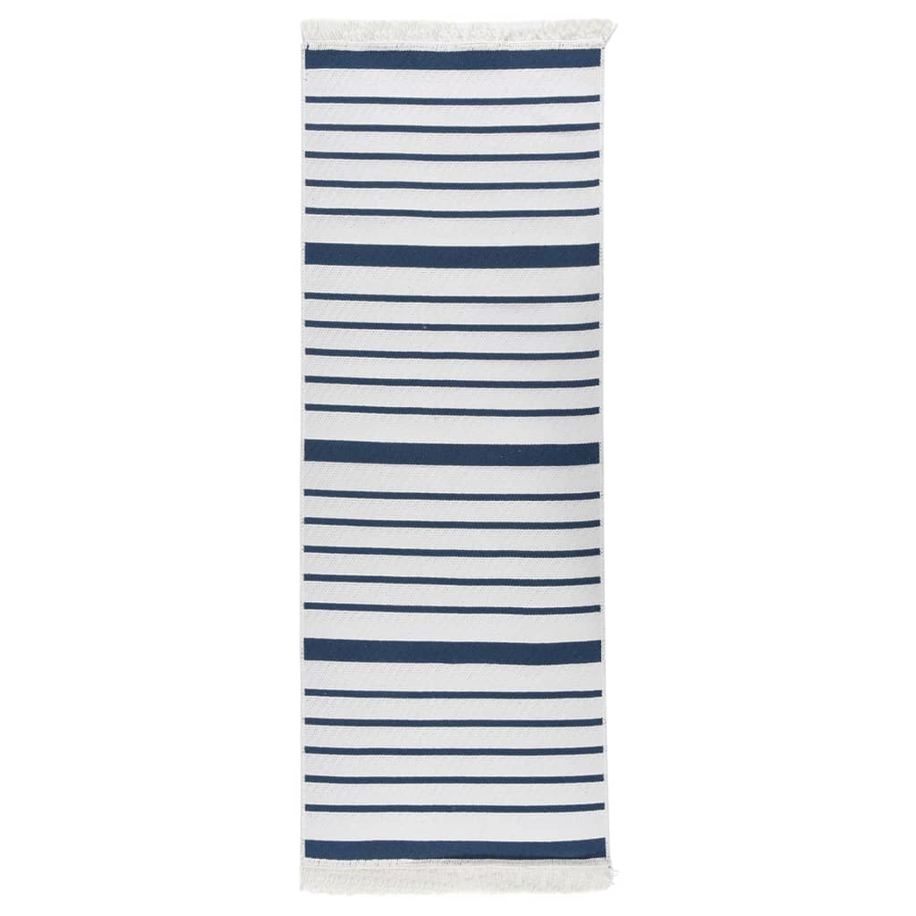 Teppich Marineblau 100x300 cm Baumwolle