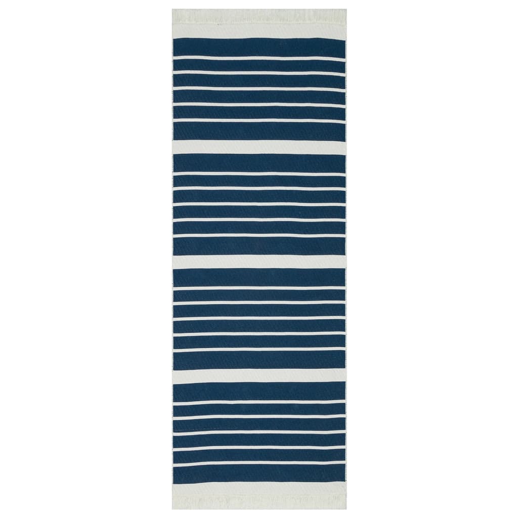 Teppich Marineblau 100x300 cm Baumwolle
