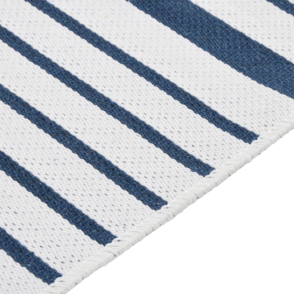 Teppich Marineblau 100x300 cm Baumwolle