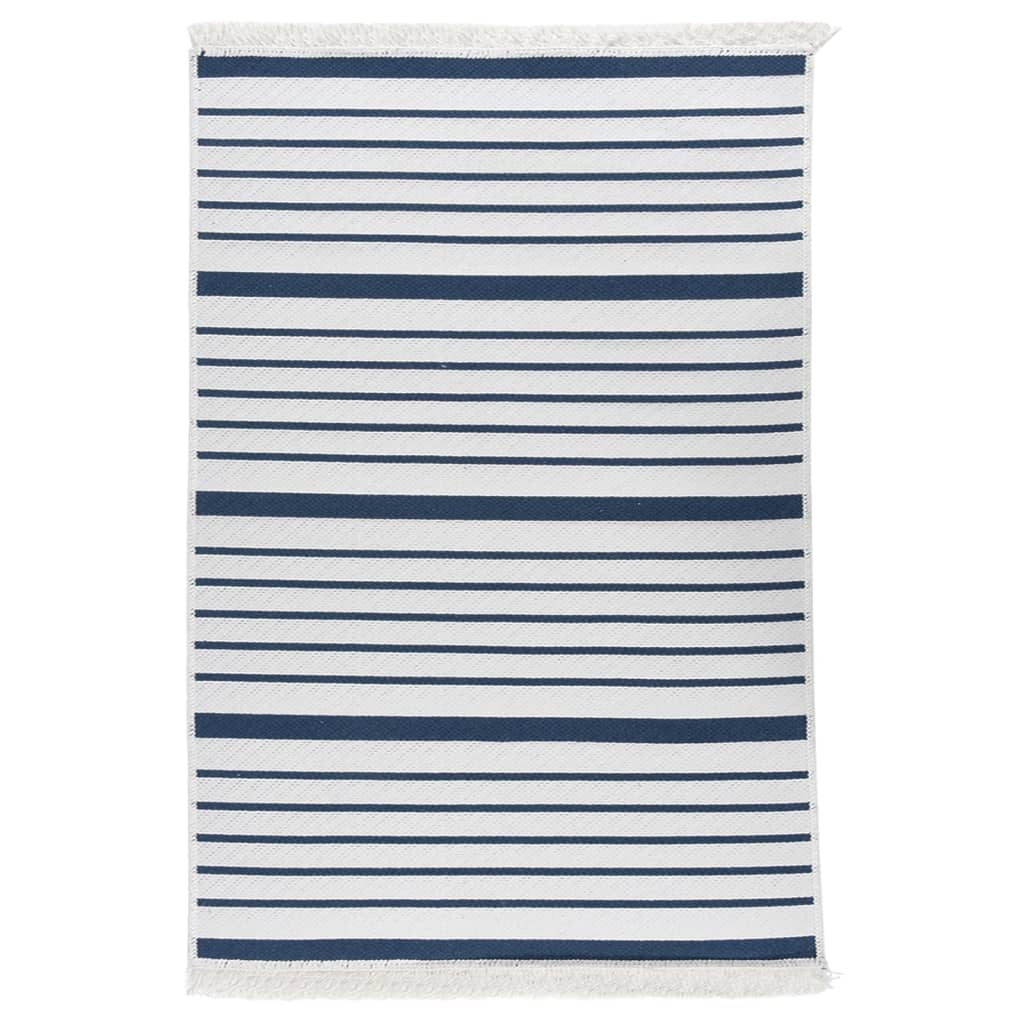 Teppich Marineblau 160x230 cm Baumwolle