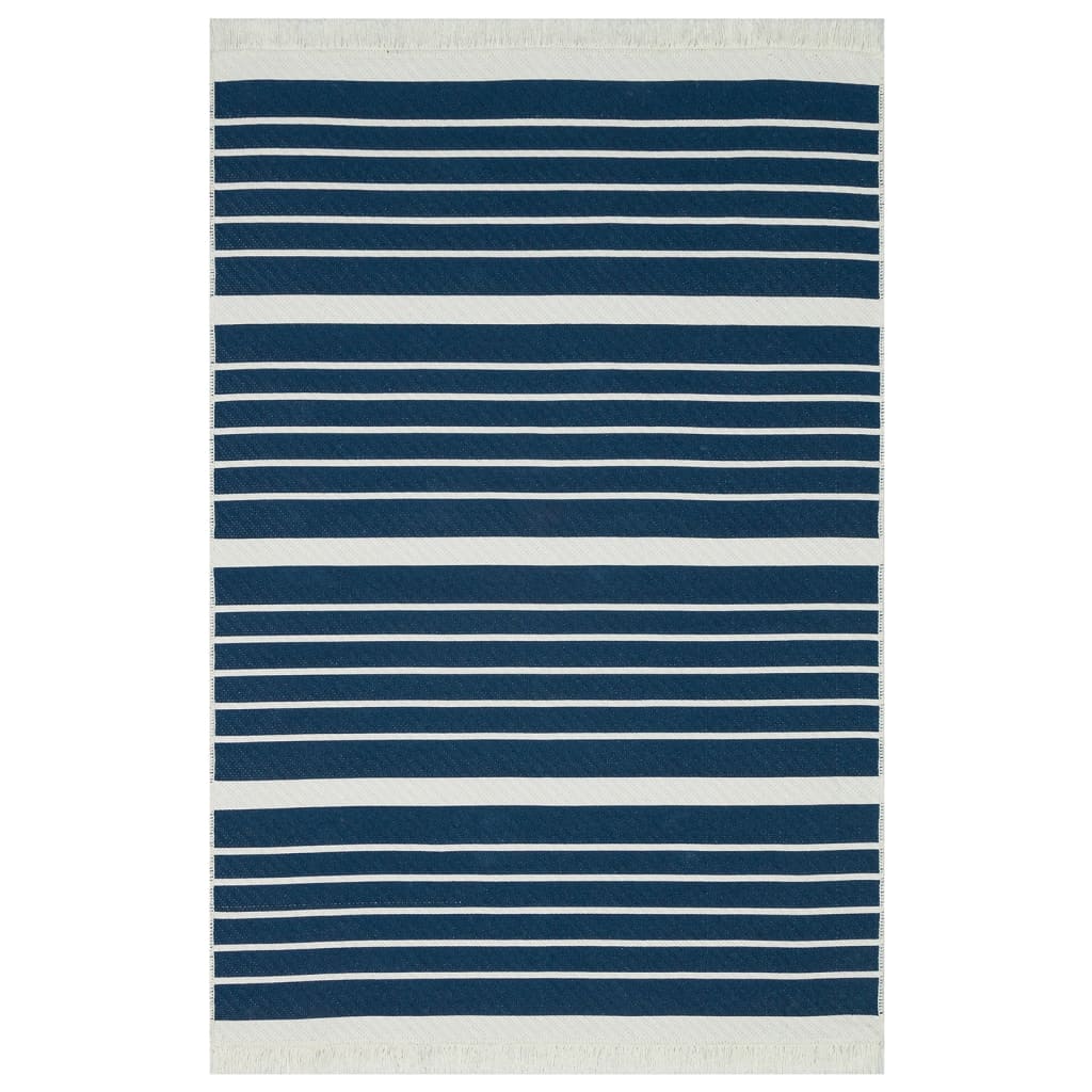 Teppich Marineblau 160x230 cm Baumwolle