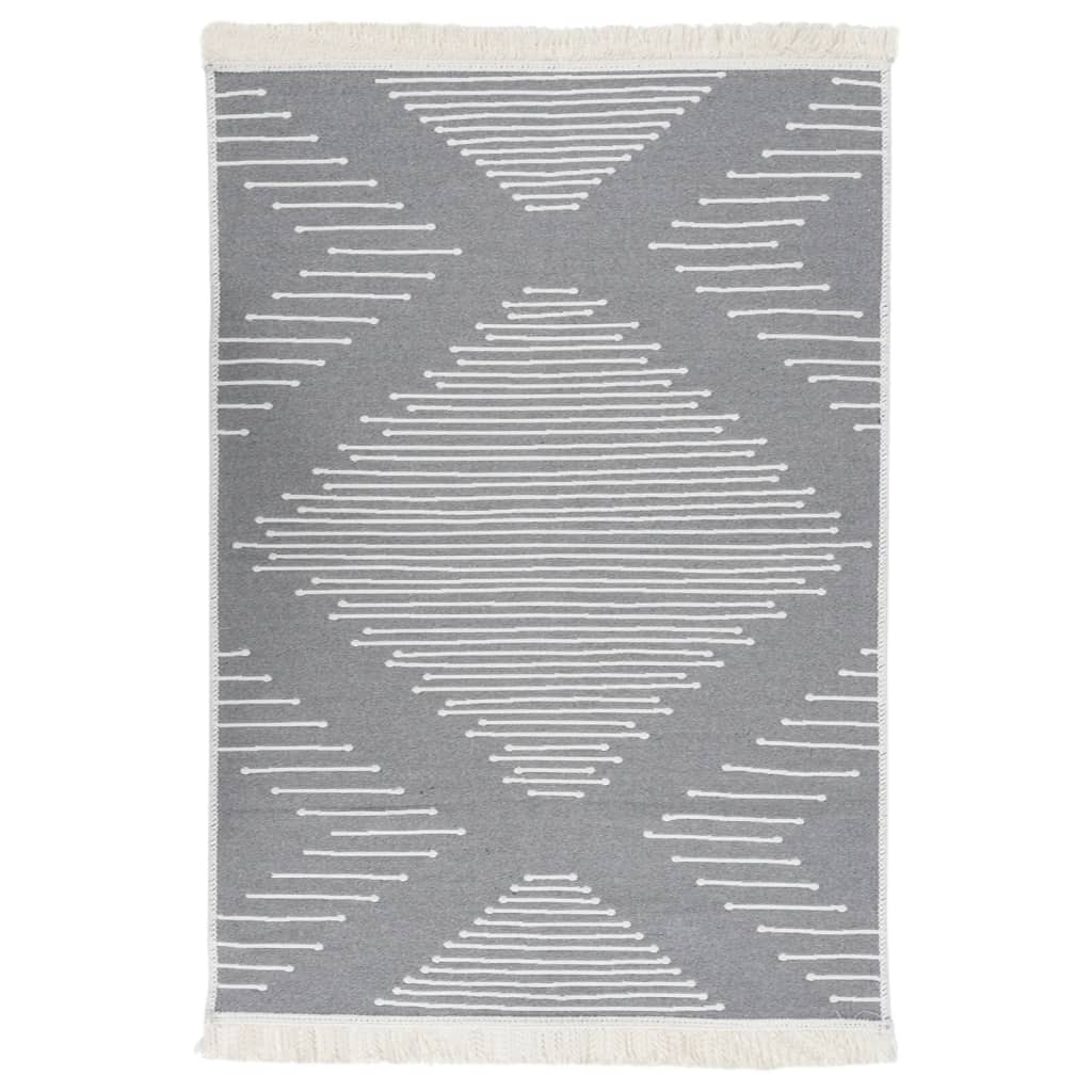 Teppich Dunkelgrau 160x230 cm Baumwolle