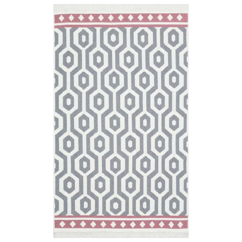 Teppich Grau 120x180 cm Baumwolle