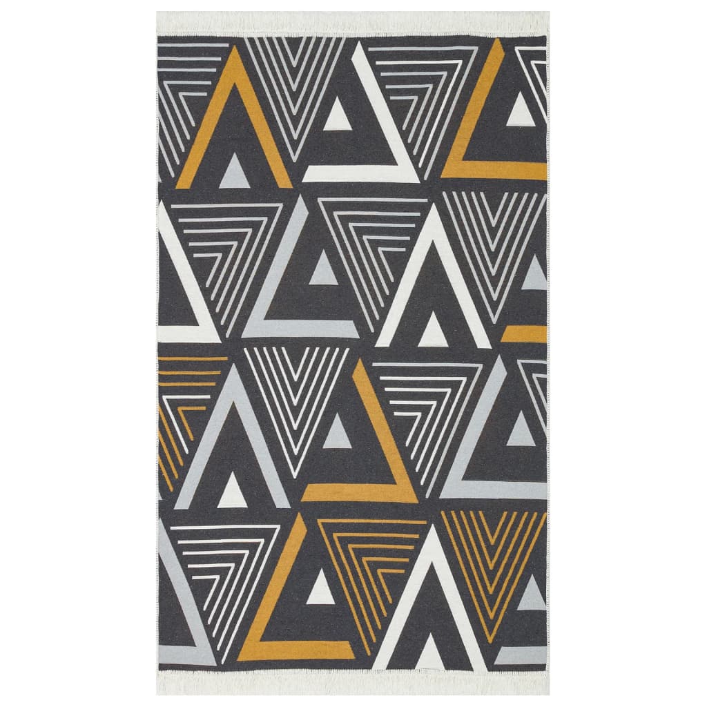 Teppich Gelb und Grau 120x180 cm Baumwolle