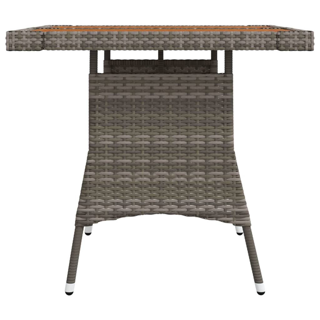 Gartentisch Grau 70x70x72 cm Poly Rattan & Massivholz Akazie