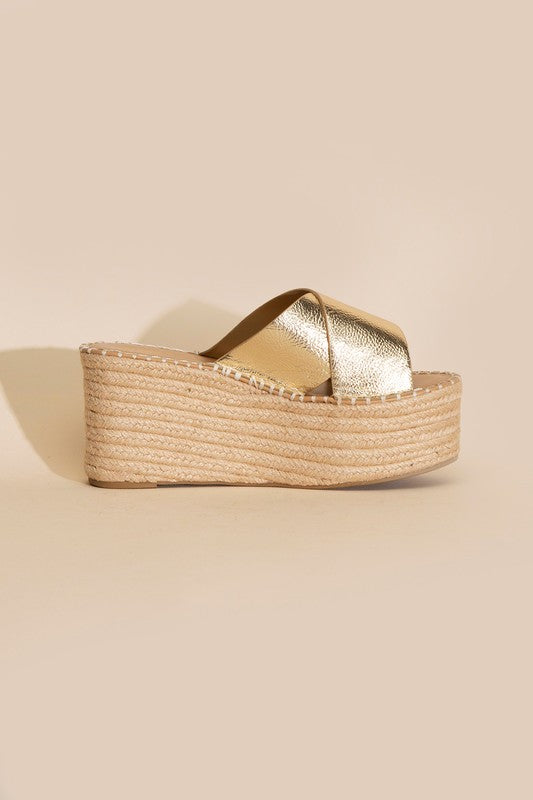 Raffia Platform Slides