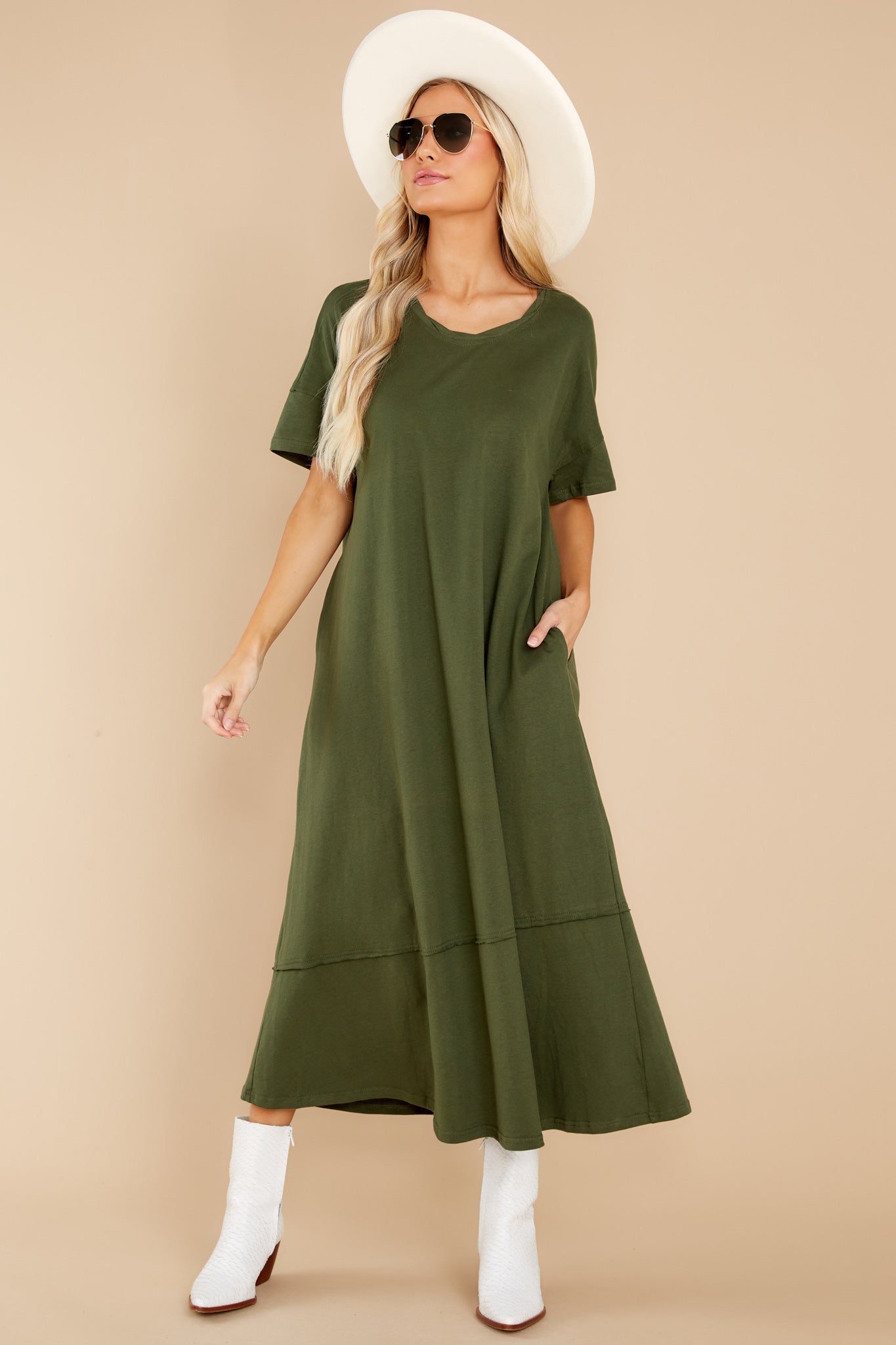 Highway Chaser Olive Green Maxi Dress