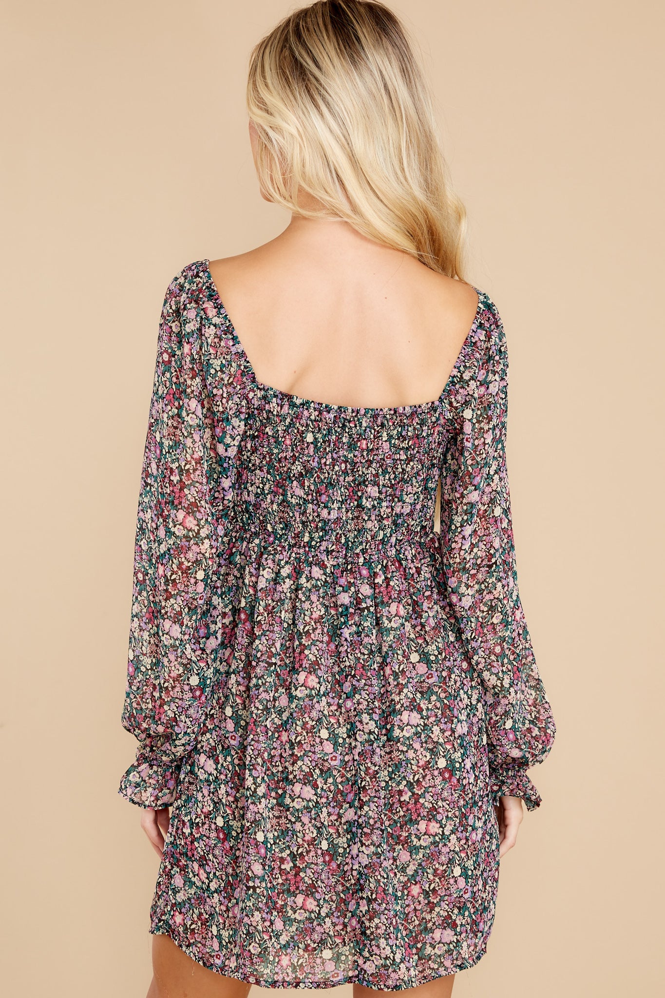 Start All Over Black Floral Print Dress