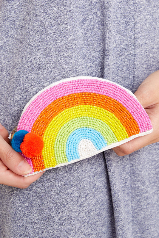 After Every Storm Pink Multi Beaded Pouch