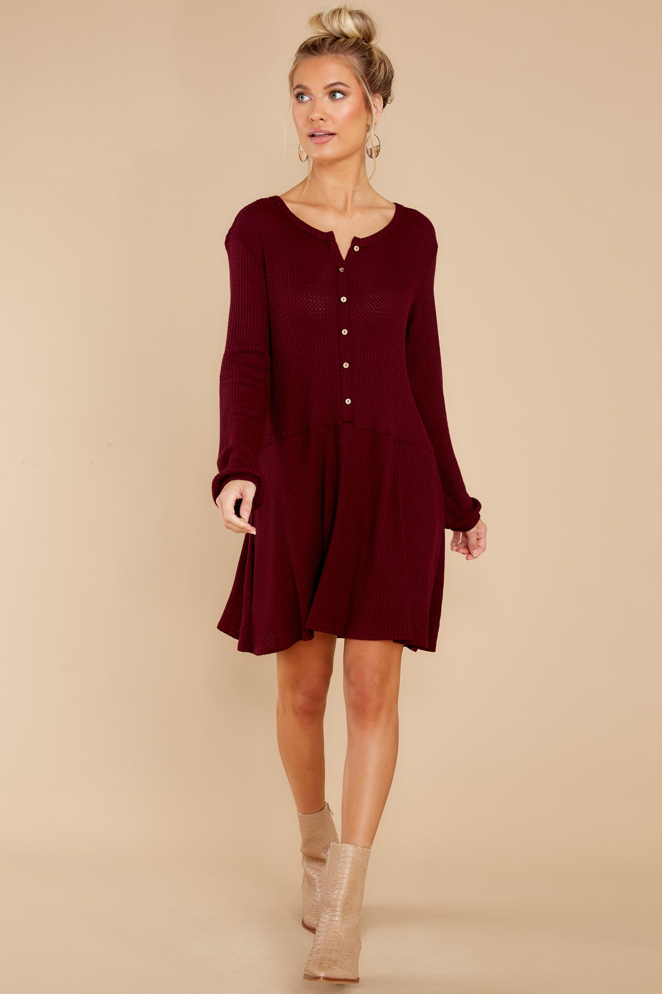 Steal My Time Merlot Dress