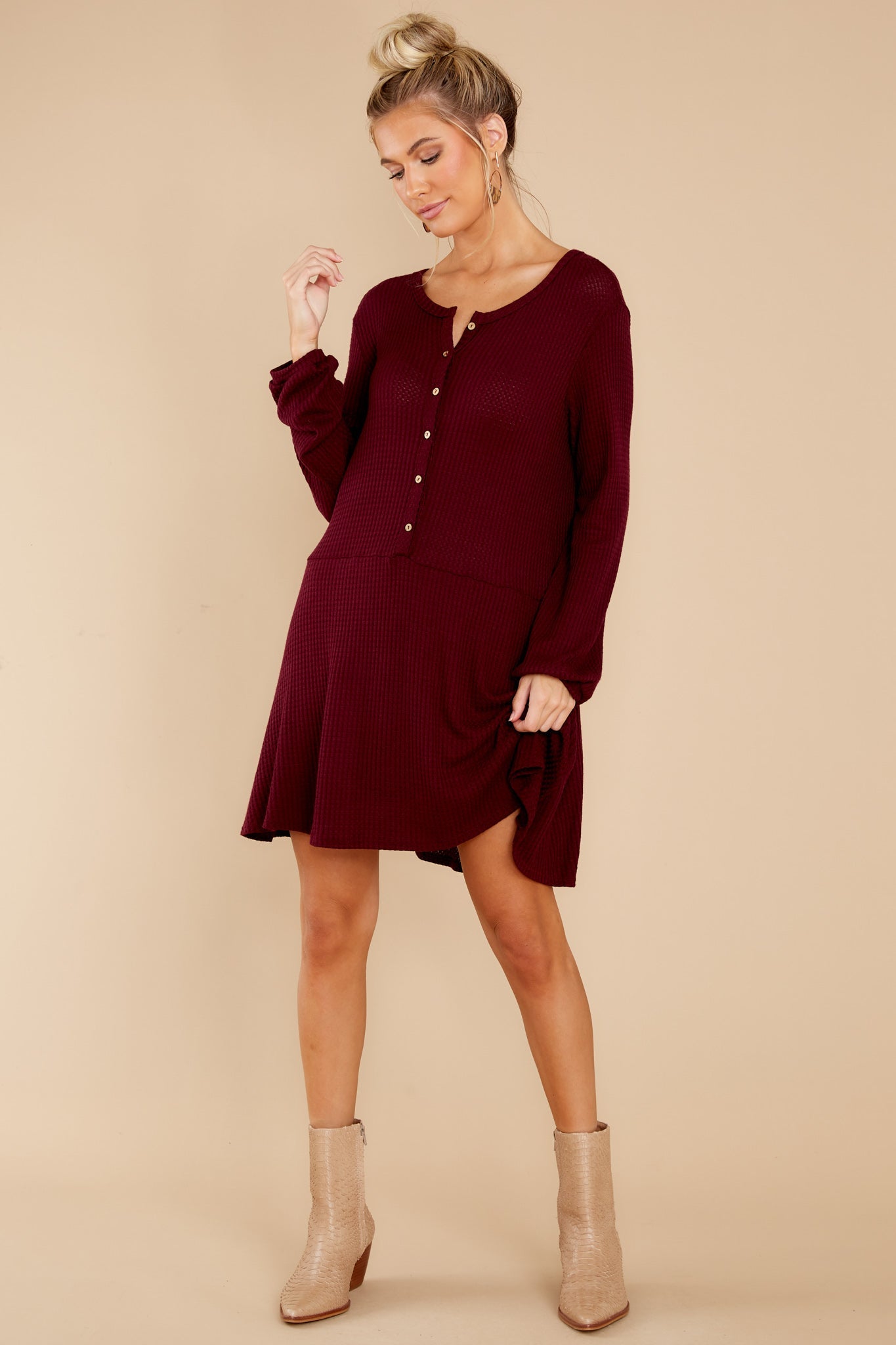 Steal My Time Merlot Dress