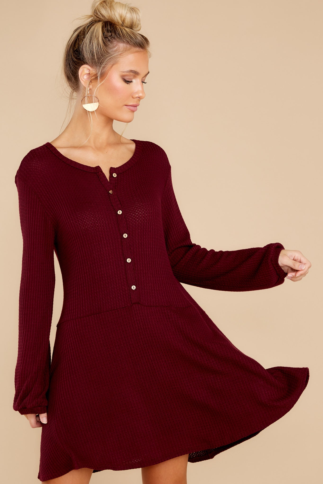 Steal My Time Merlot Dress