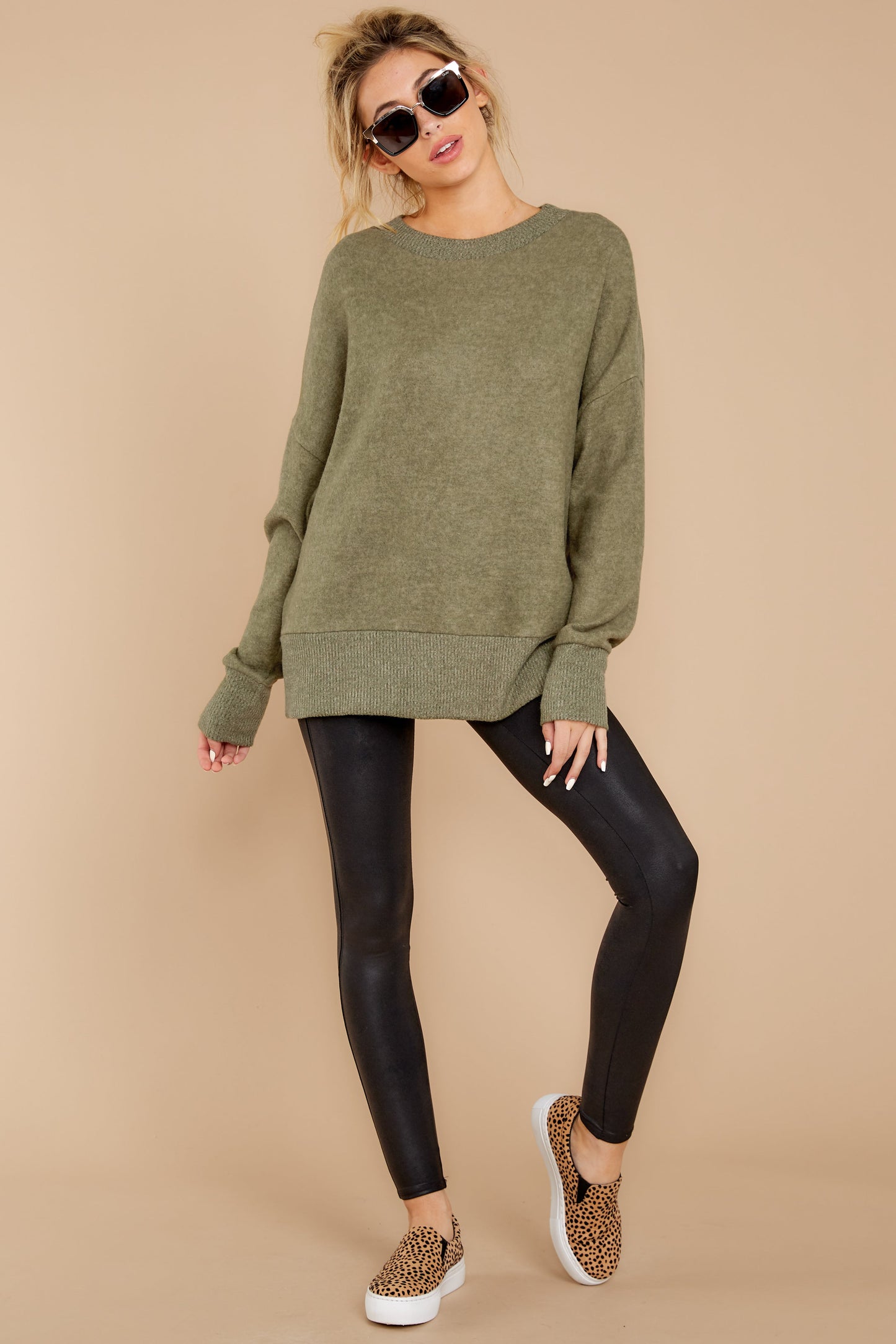Day After Day Heather Green Sweater