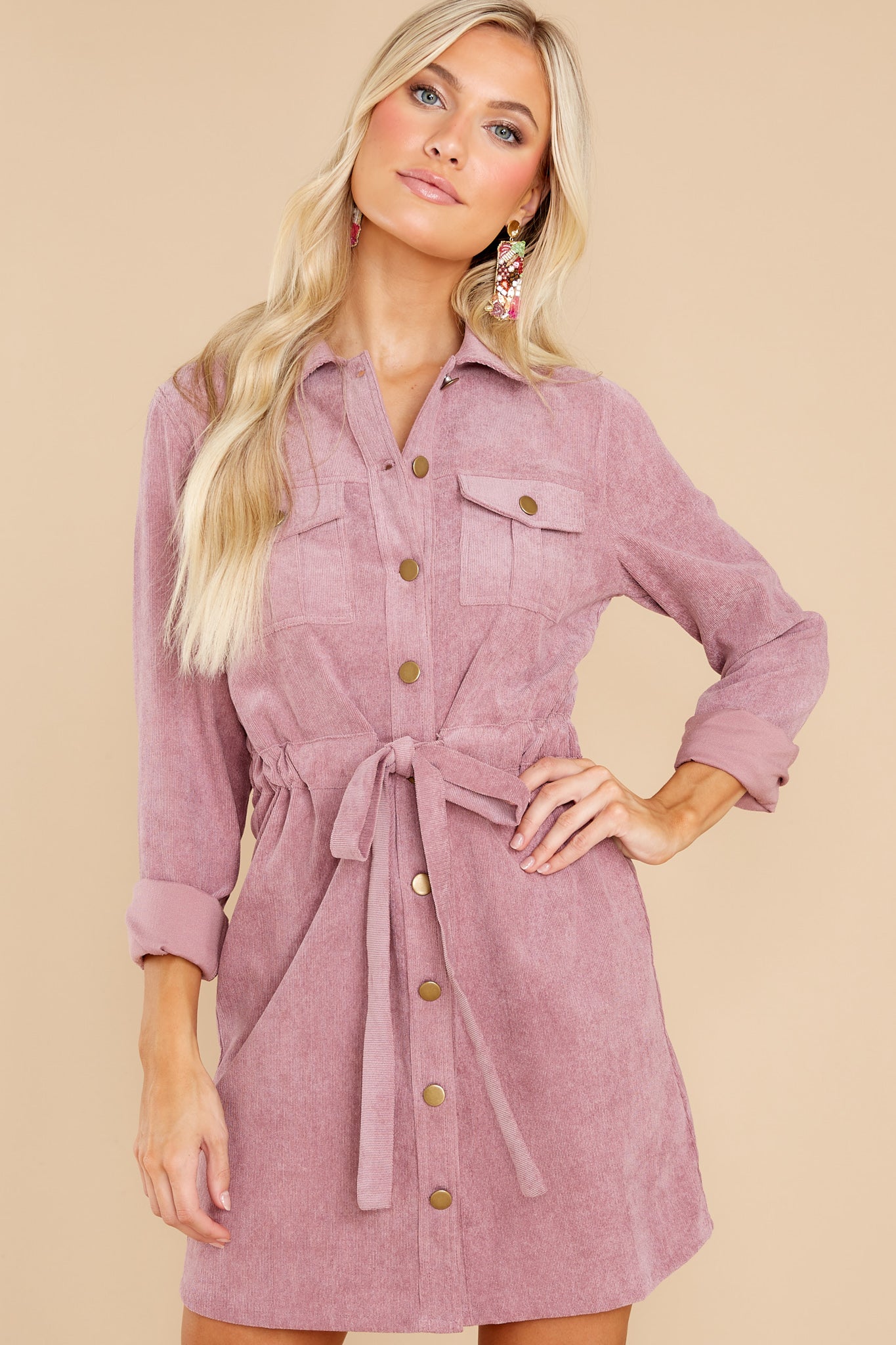 Fall Photo Shoot Mauve Purple Dress