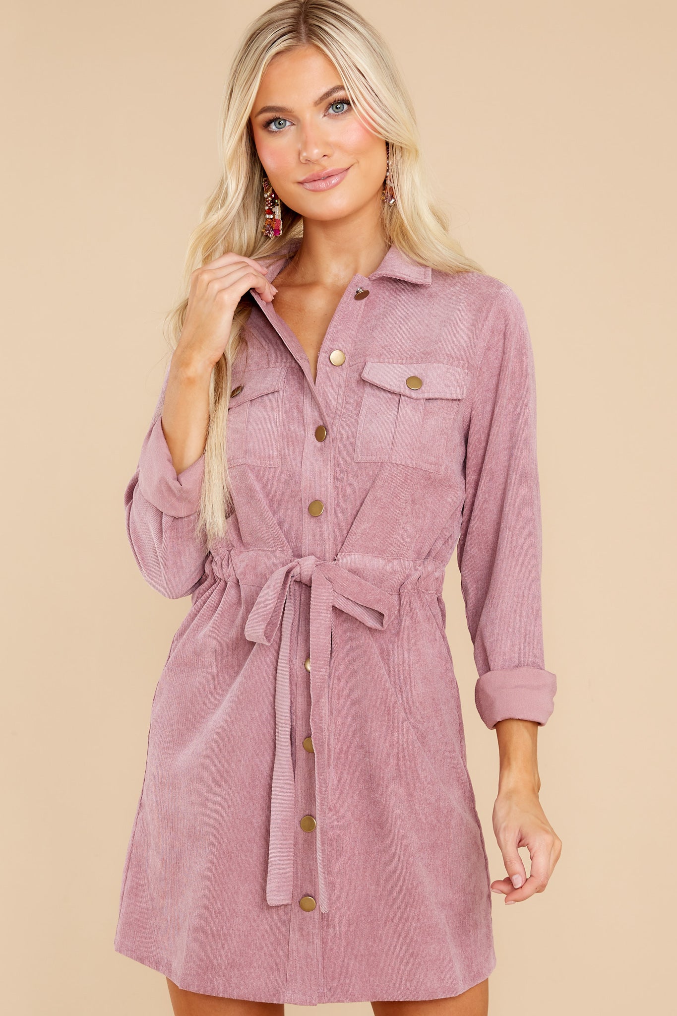 Fall Photo Shoot Mauve Purple Dress