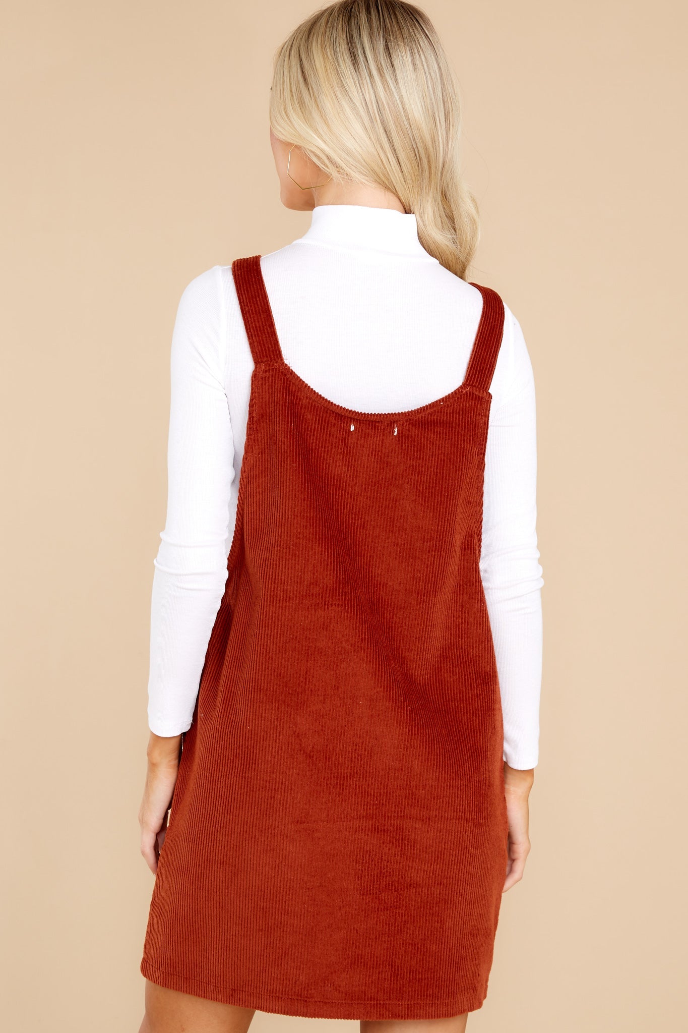 It's My Treat Rust Overall Dress