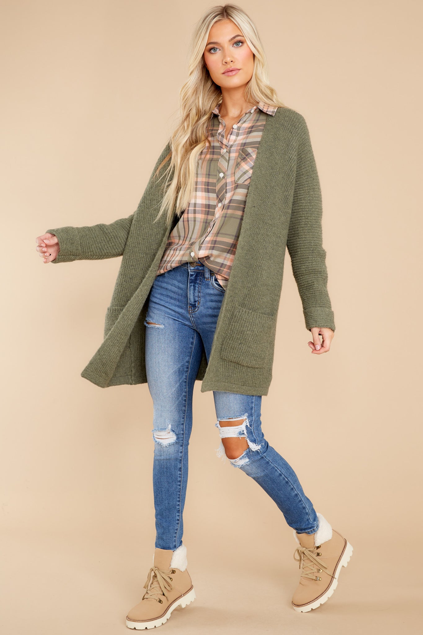 Embracing Thoughts Olive Cardigan
