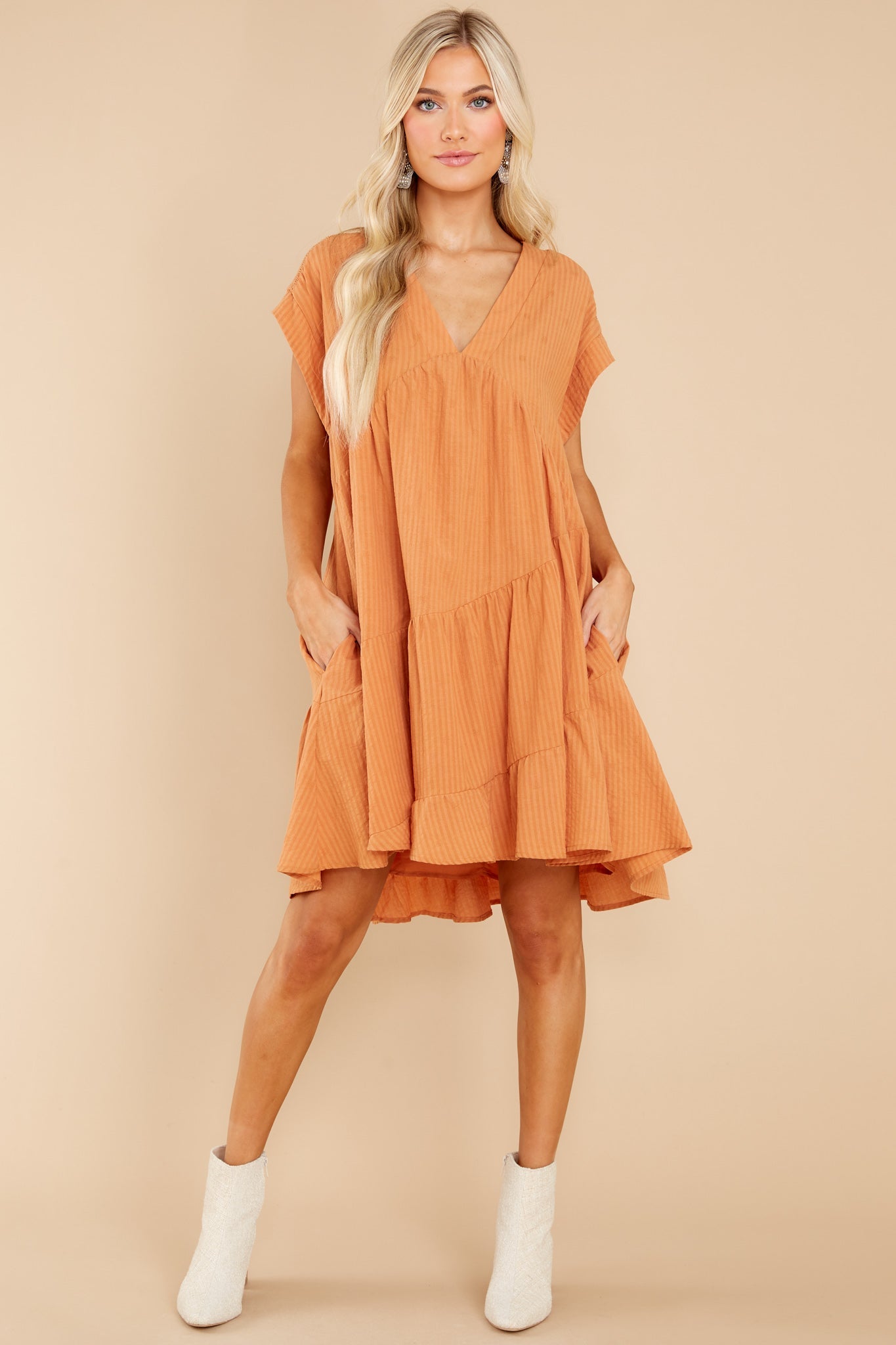 Newest Heart Golden Orange Dress