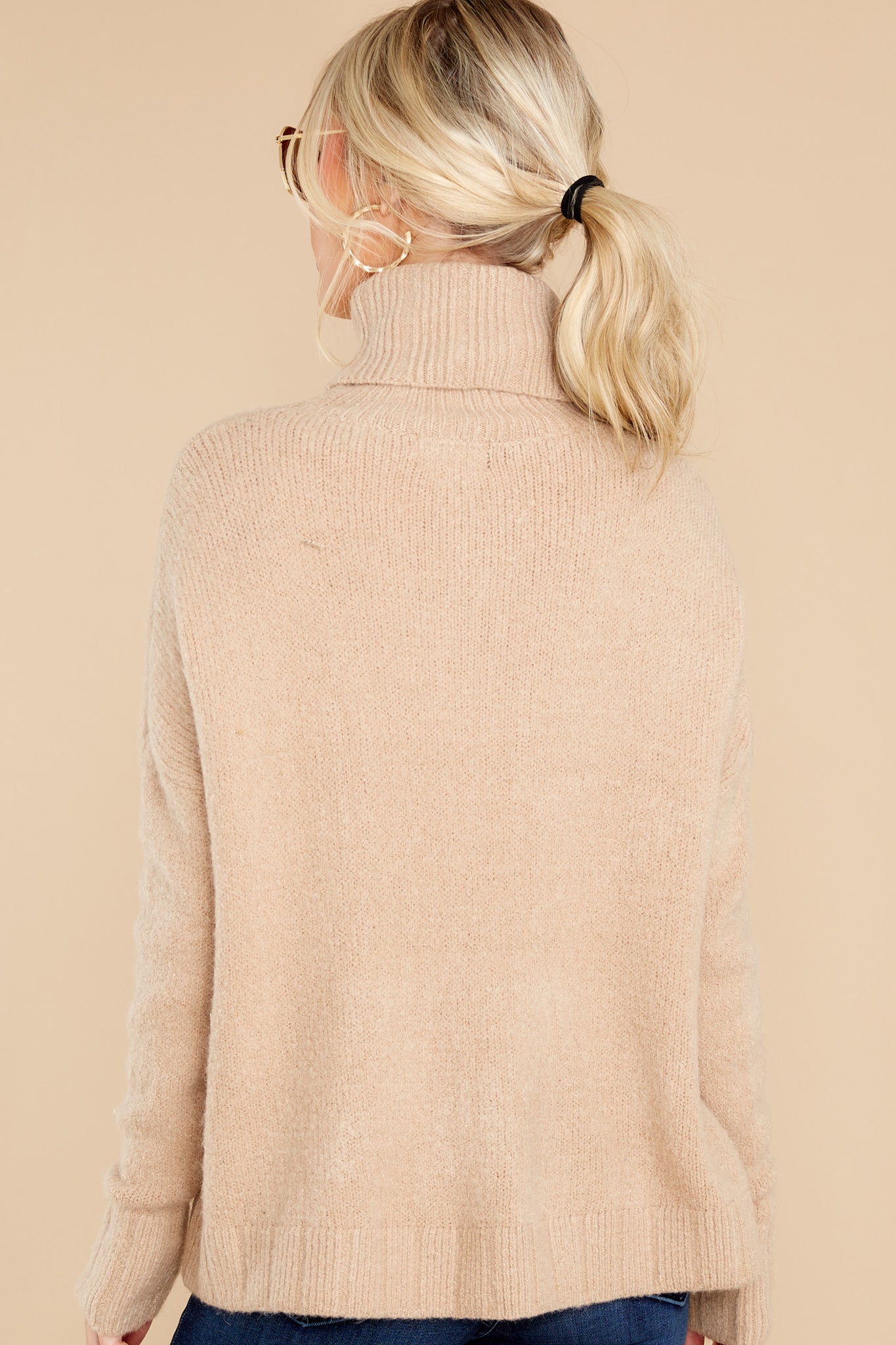 Say Anything Light Tan Turtleneck Sweater