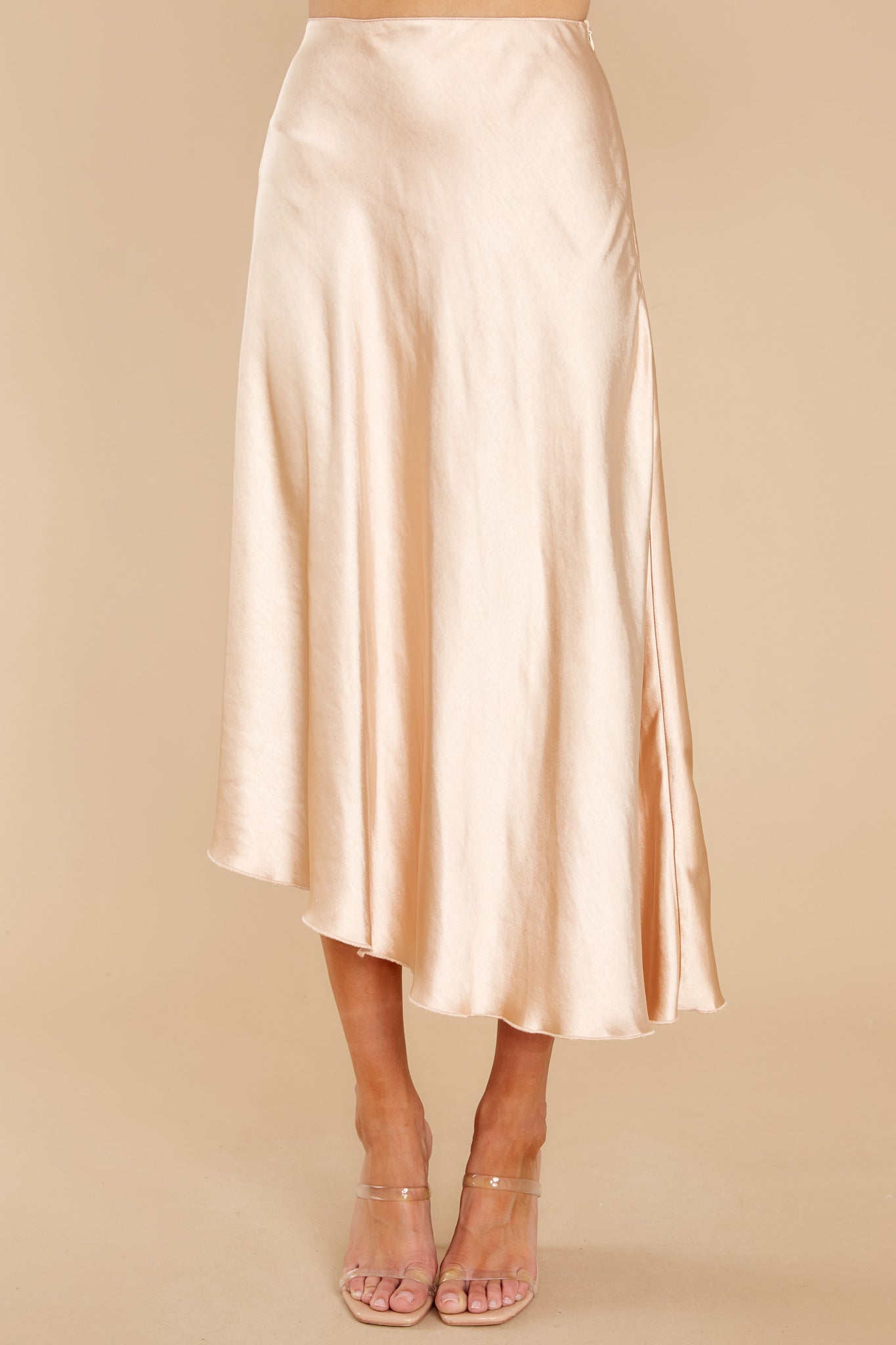 How To Go Viral Champagne Midi Skirt