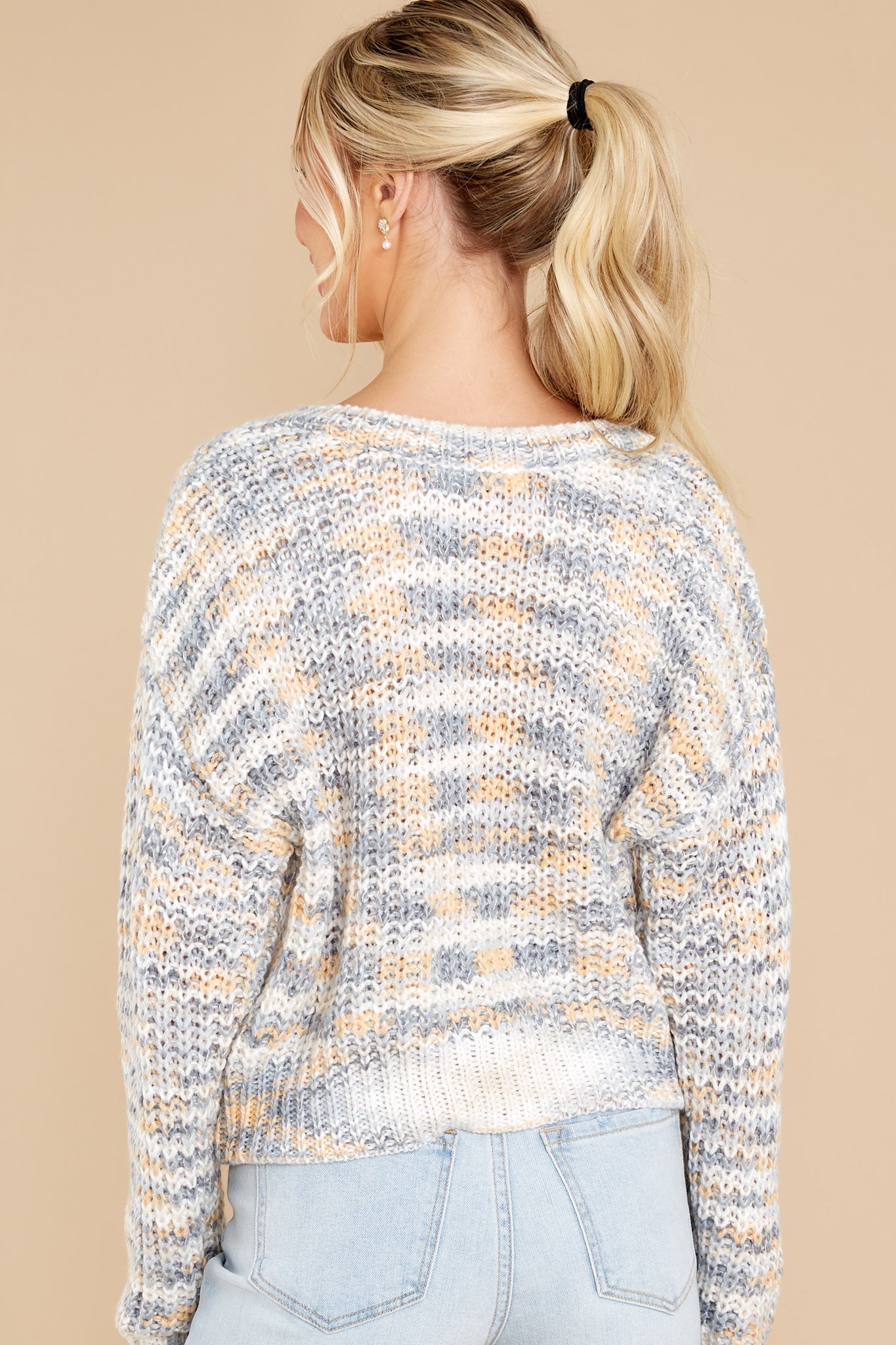 Over The Moon Dusty Blue Multi Sweater