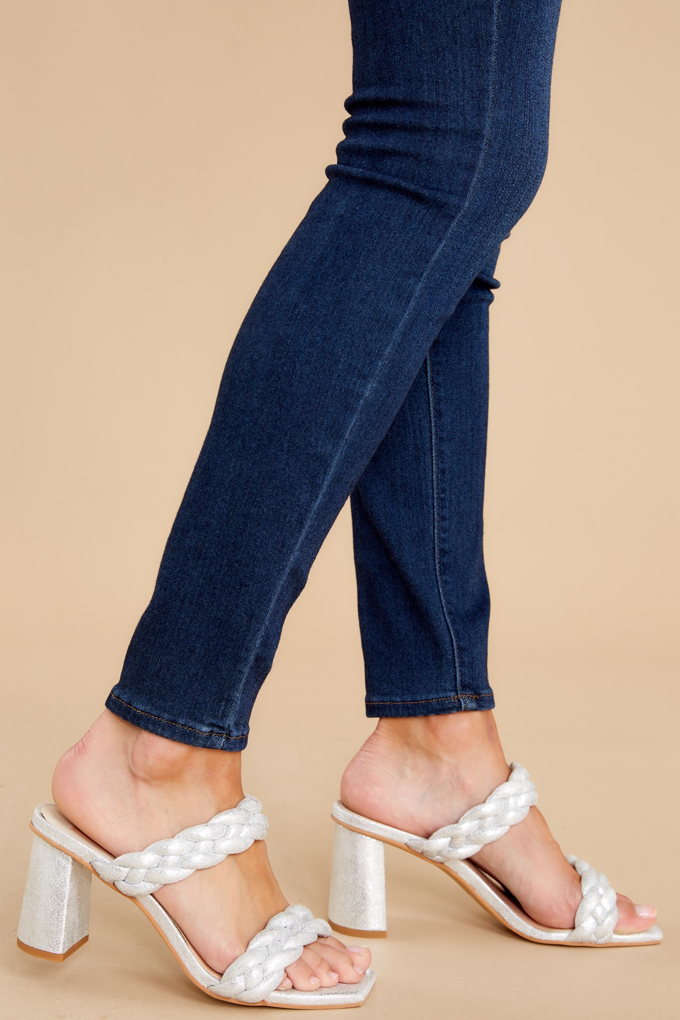 Paily Silver Metallic Stella Suede Heels