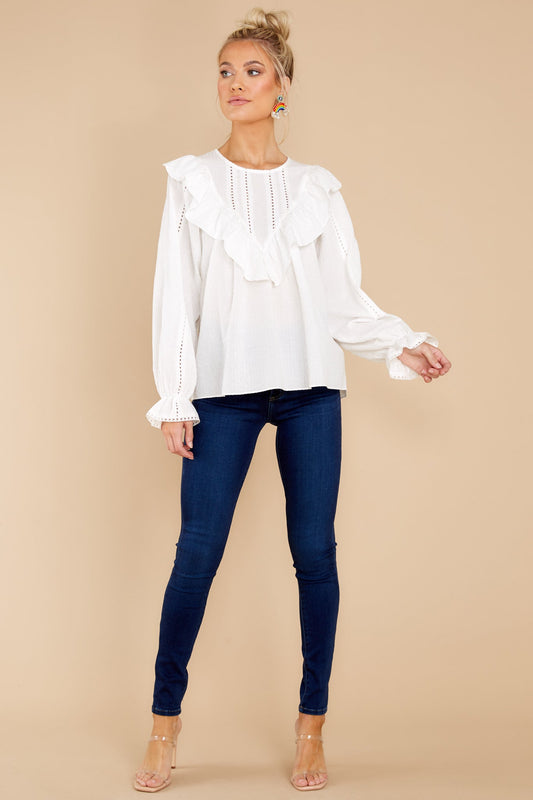 Fresh Start White Eyelet Top