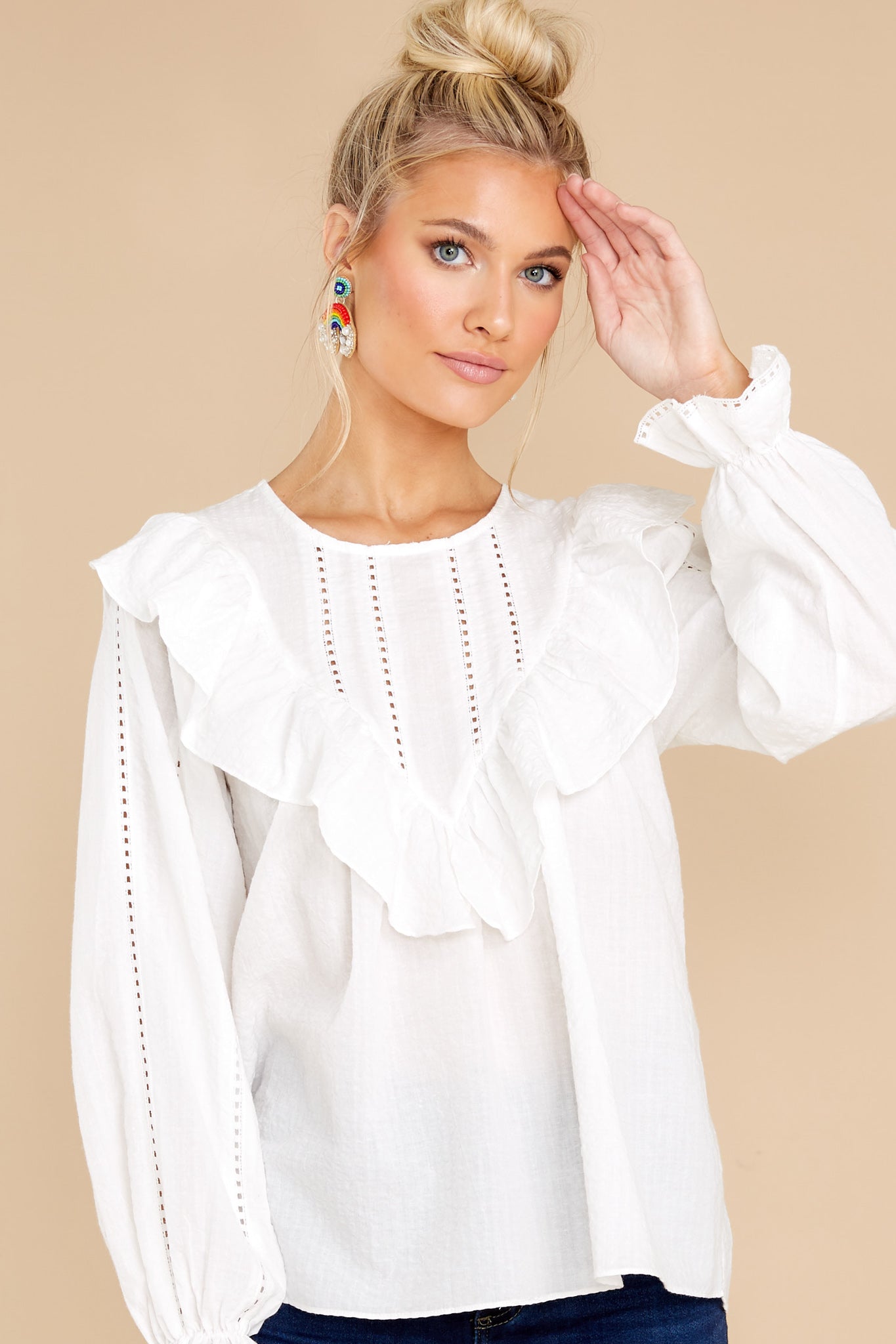 Fresh Start White Eyelet Top