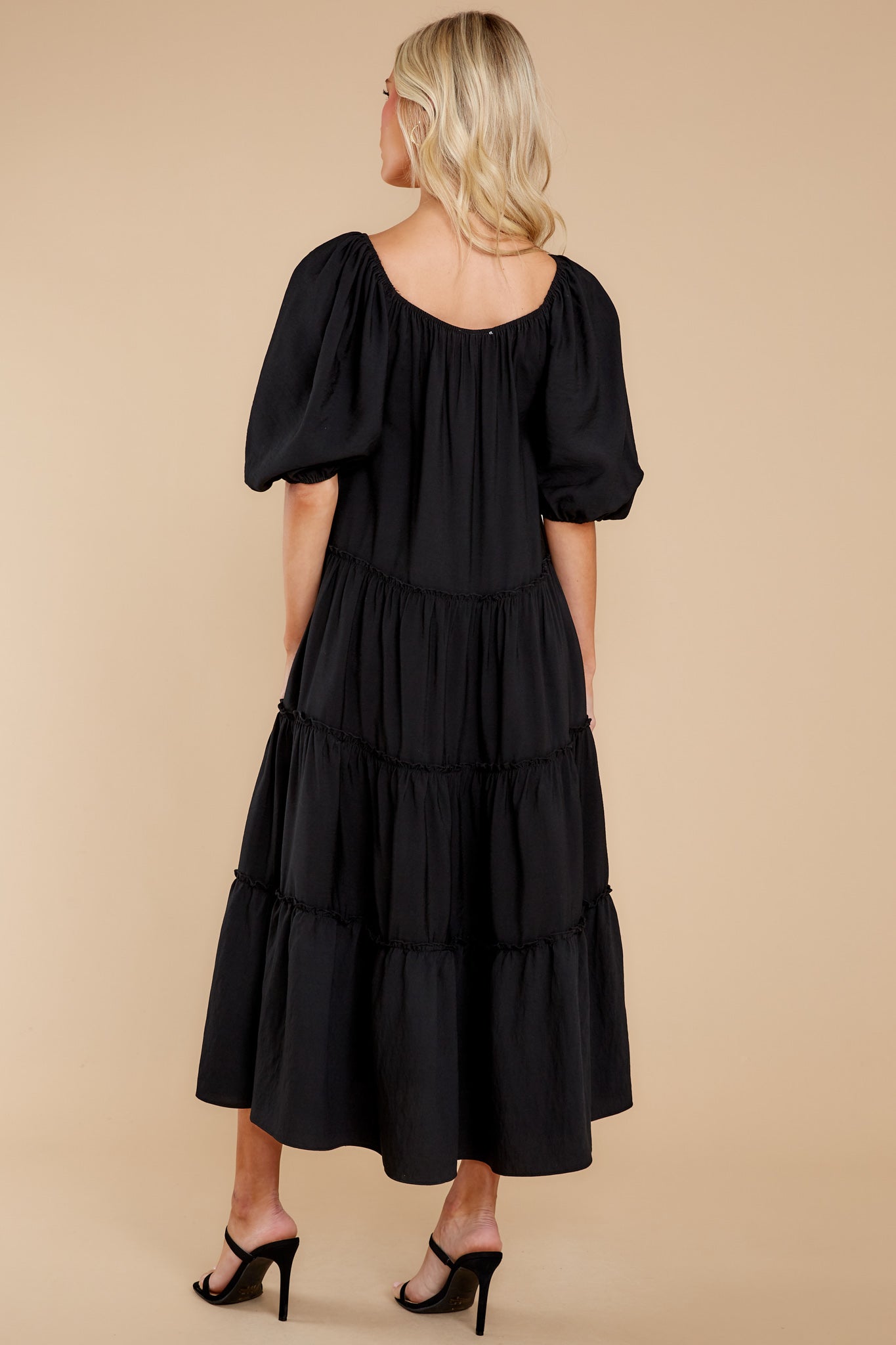 Story Teller Black Midi Dress