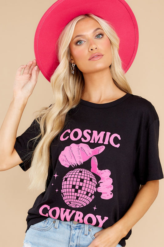Cosmic Cowboy Black Tee