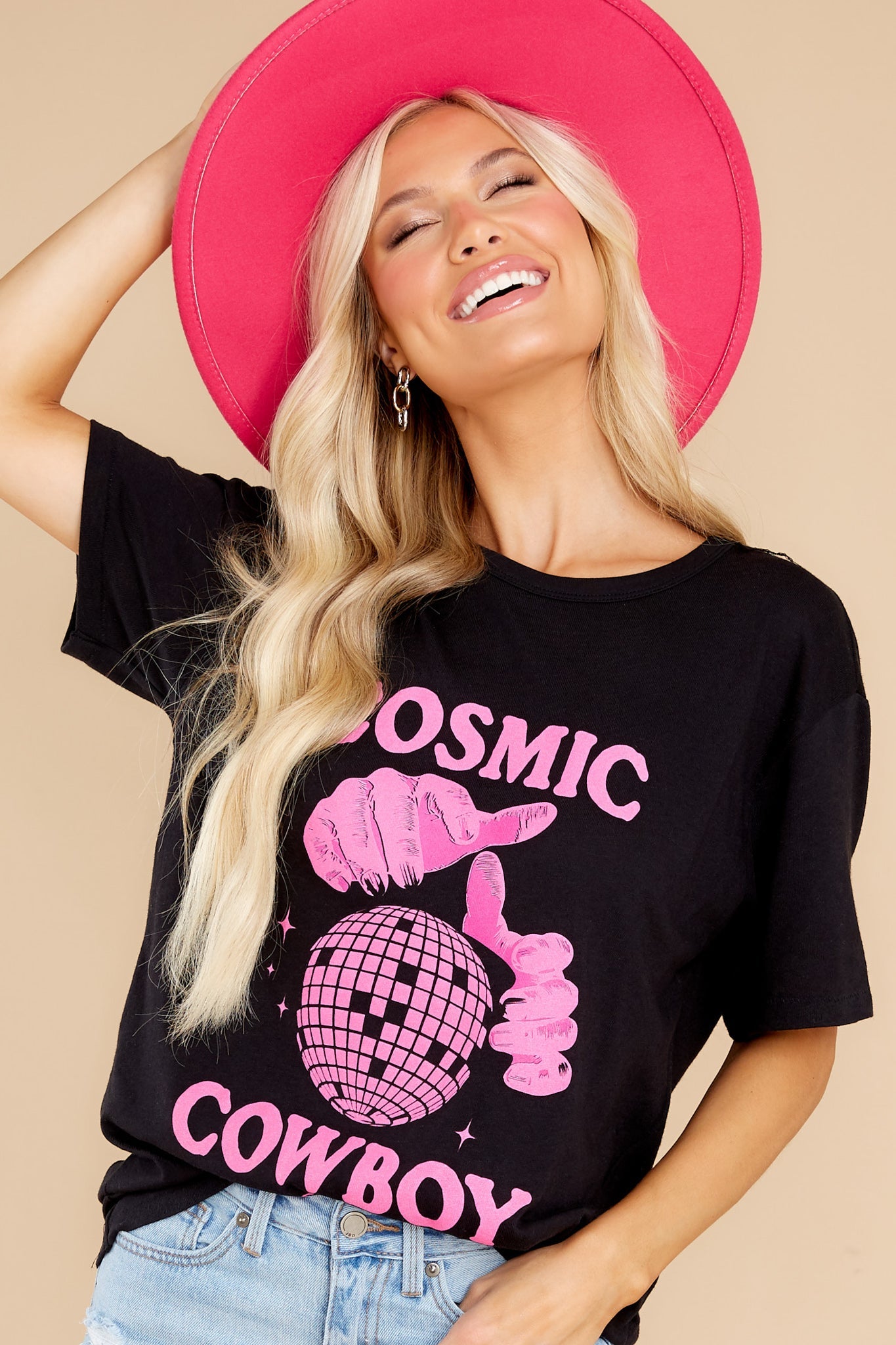 Cosmic Cowboy Black Tee