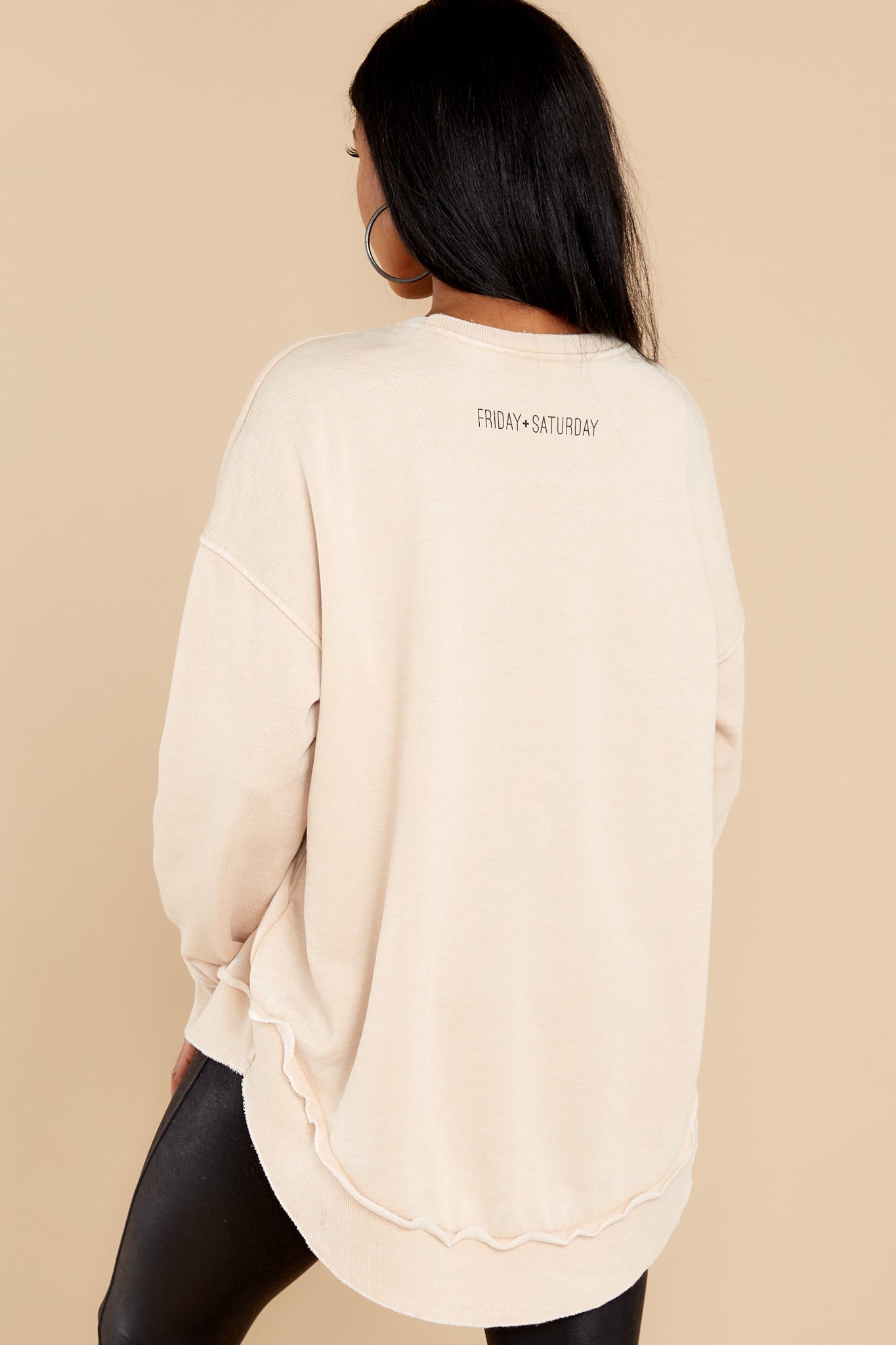 Momster Beige Hi-Lo Sweatshirt